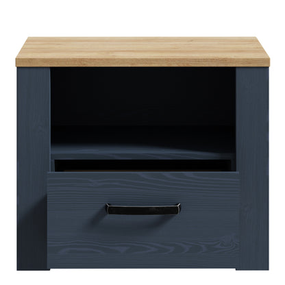 Bohol 1 Drawer Bedside in Navy/Oak