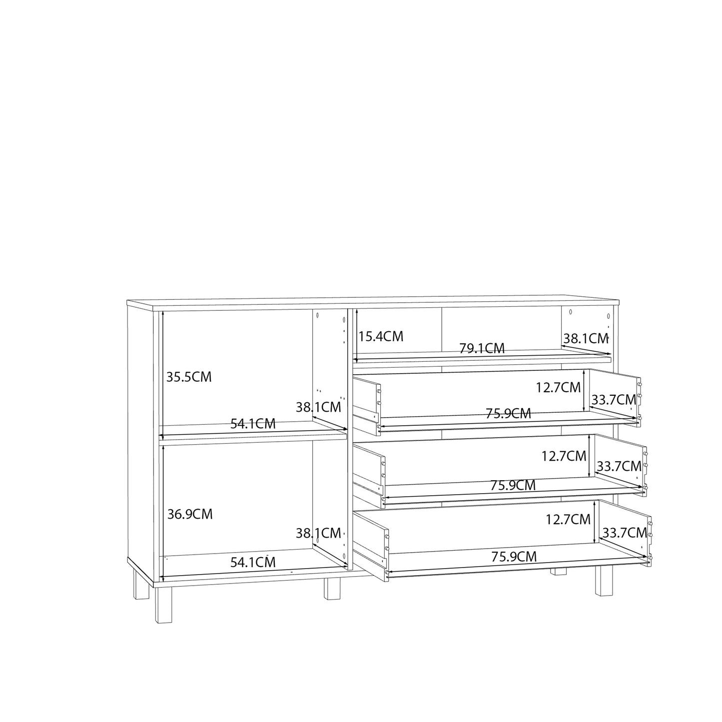 Grafton 1 Door 3 Drawer Chest In Cream and Oak