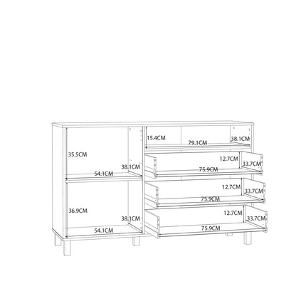 Grafton 1 Door 3 Drawer Chest In Cream and Oak