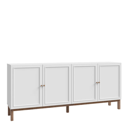 Wensley 4 Door 1 Drawer Sideboard in Light Grey and Oak