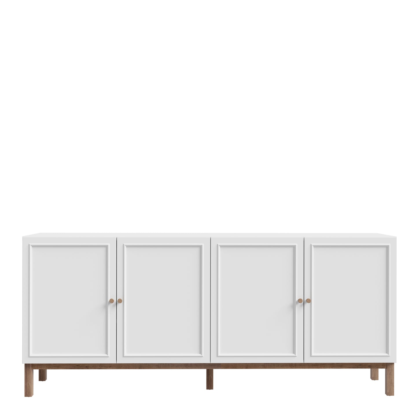 Wensley 4 Door 1 Drawer Sideboard in Light Grey and Oak