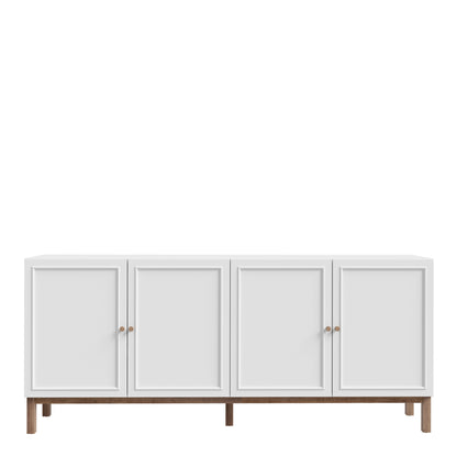 Wensley 4 Door 1 Drawer Sideboard in Light Grey and Oak