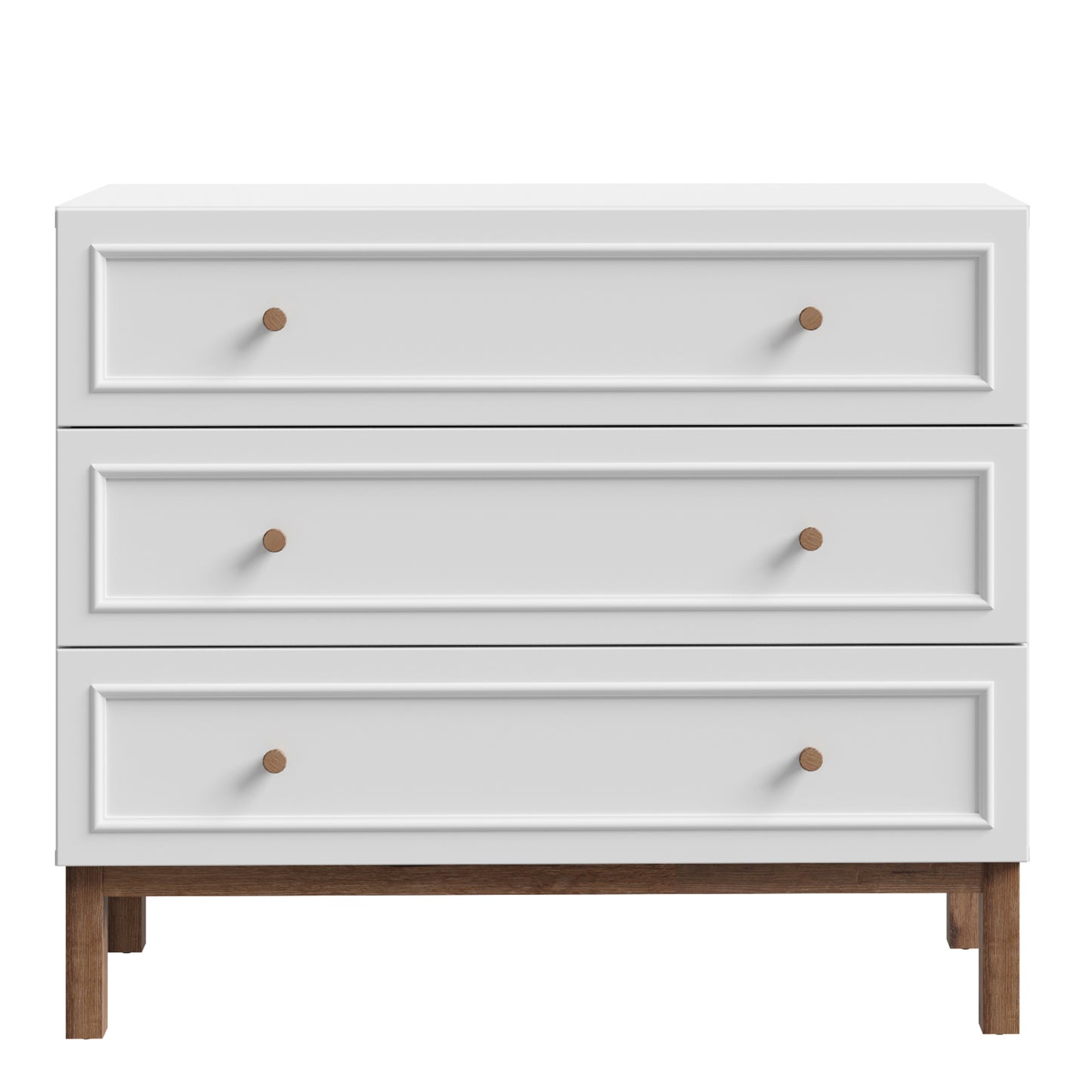 Wensley 3 Drawer Chest in Light Grey and Oak