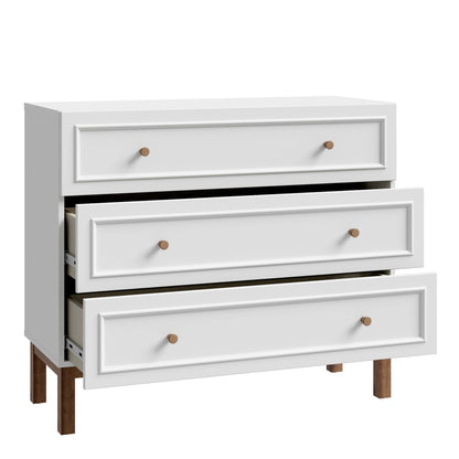 Wensley 3 Drawer Chest in Light Grey and Oak