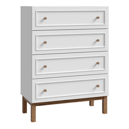 Wensley 4 Drawer Chest in Light Grey and Oak