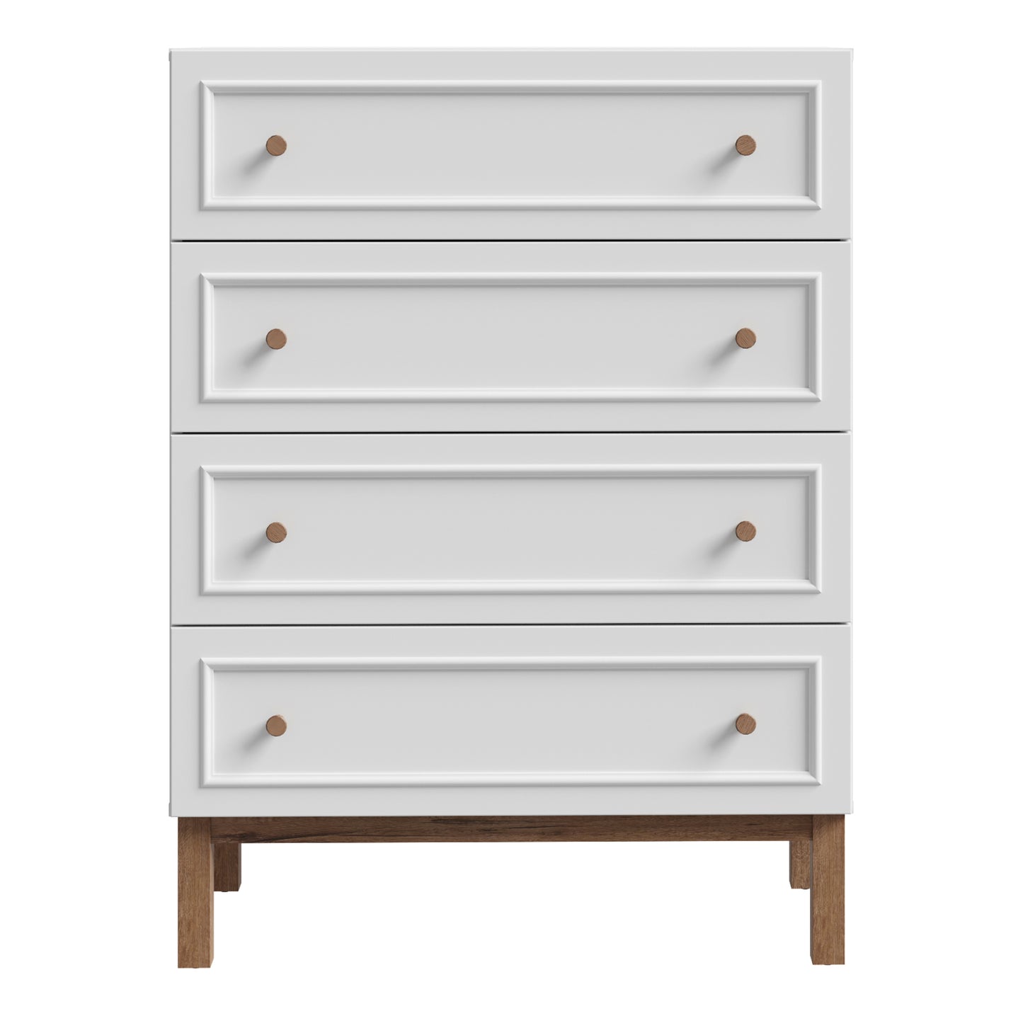 Wensley 4 Drawer Chest in Light Grey and Oak