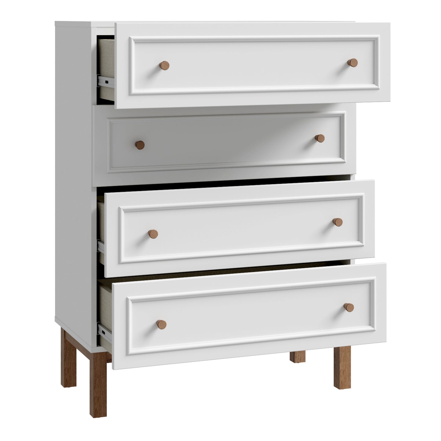 Wensley 4 Drawer Chest in Light Grey and Oak