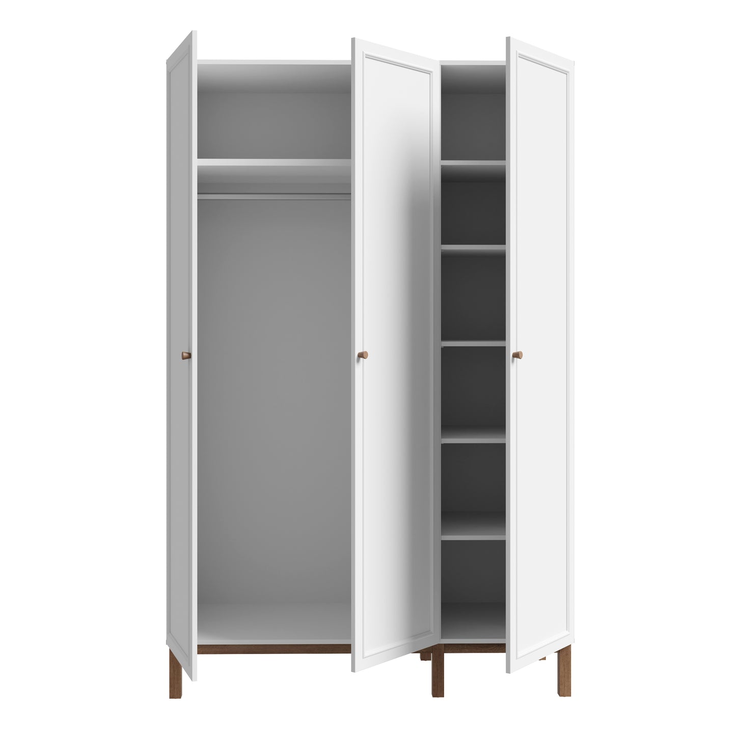 Wensley 3 Door Wardrobe in Light Grey and Oak