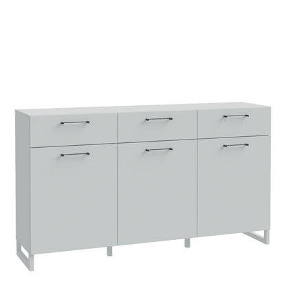 Sali 3 Door 3 Drawer Chest in Light Grey