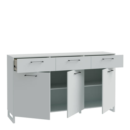 Sali 3 Door 3 Drawer Chest in Light Grey