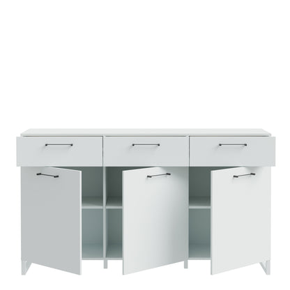 Sali 3 Door 3 Drawer Chest in Light Grey