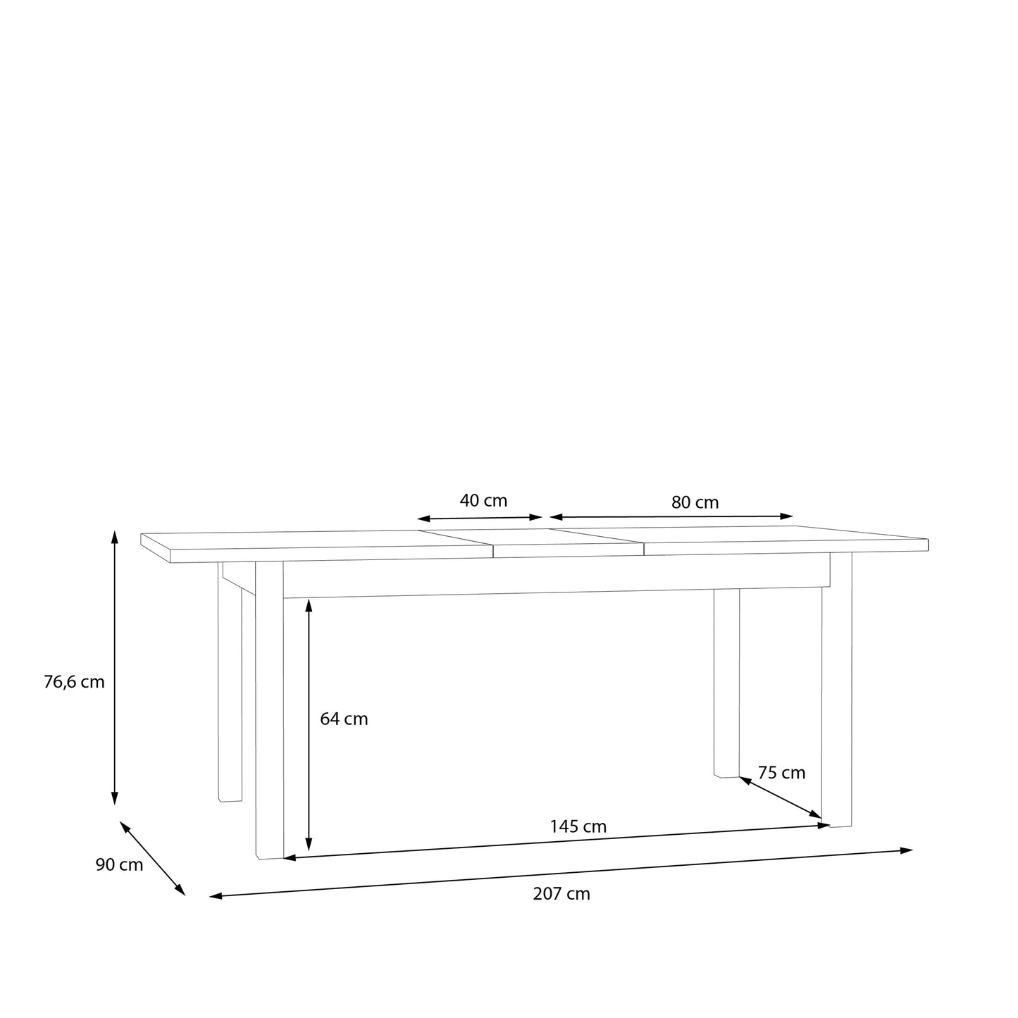 Wensley Dining Table in Light Grey and Oak