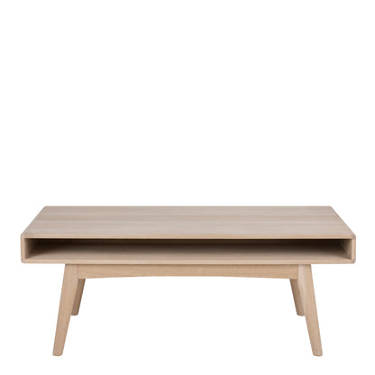 Marte Coffee Table with Open Shelf in White Oak