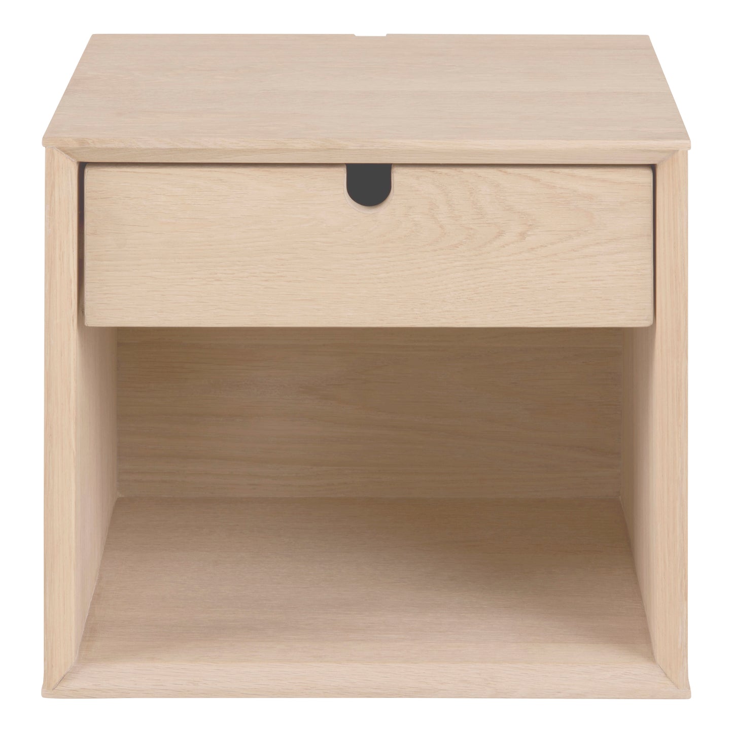 Century 1 Drawer Wall Mounted Bedside Table in White Oak