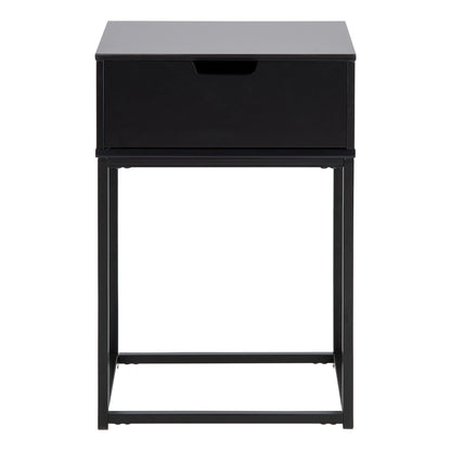 Mitra 1 Drawer Bedside Table in Black