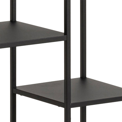 Newcastle Asymmetrical Bookcase with 6 Shelves in Matt Black