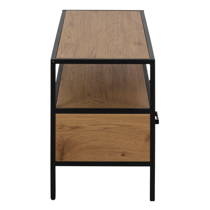 Seaford TV Unit 2 Drawers in Black & Oak