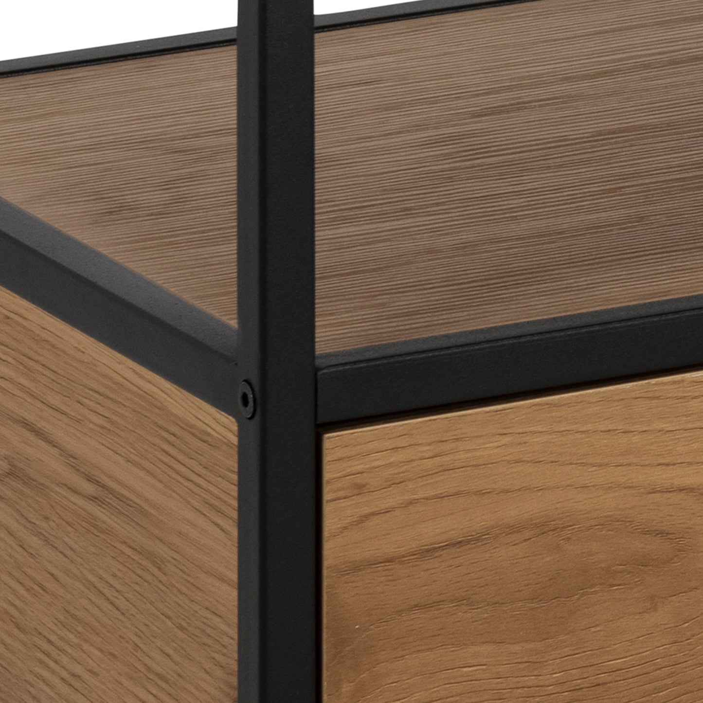 Seaford TV Unit 2 Drawers in Black & Oak