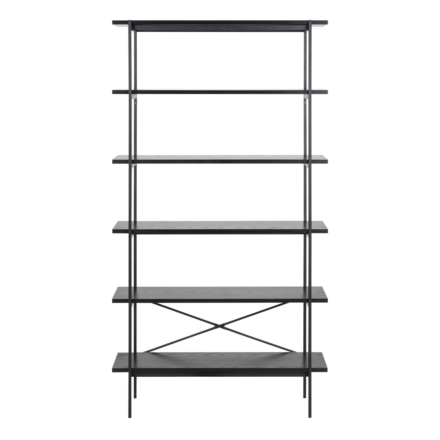 Angus Bookcase with 5 Shelves in Black