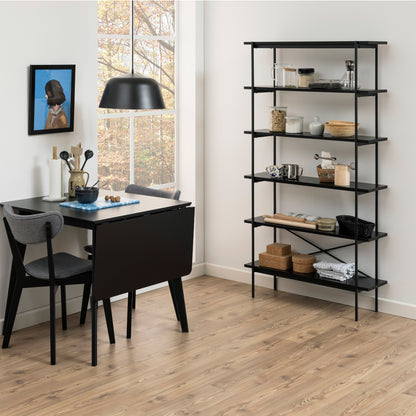 Angus Bookcase with 5 Shelves in Black