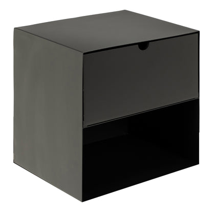 Joliet 1 Drawer Wallmounted Bedside Table in Matt Black