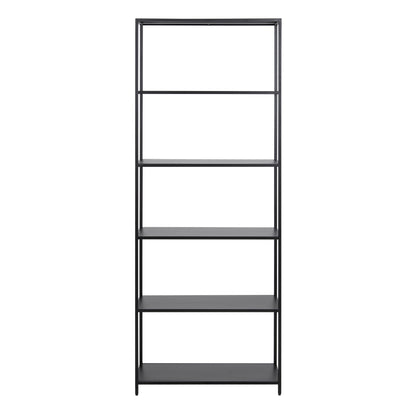 Newcastle Tall Bookcase with 5 Shelves in Matt Black