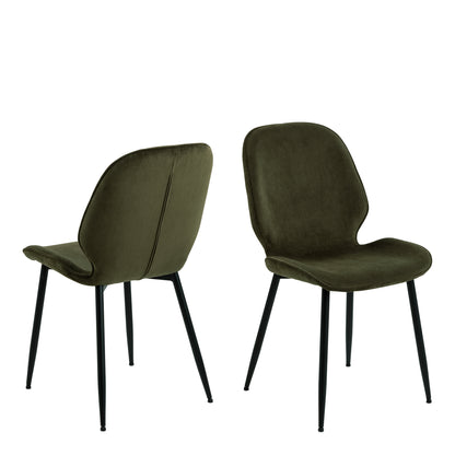 Femke Dining Chair in Olive Green Set of 4