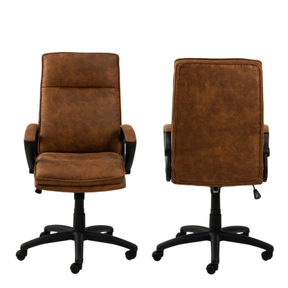 Brad Swivel Office/Desk Chair with Armrest in Brown