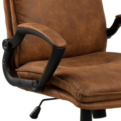 Brad Swivel Office/Desk Chair with Armrest in Brown