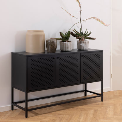 Newcastle 3 Door Raised Sideboard in Matt Black