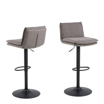 Flynn Swivel Bar Stool with Height Adjustable Function in Light Grey-Brown.