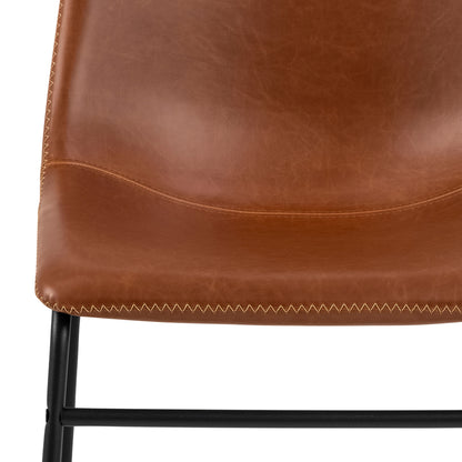 I_Oregon Dining Chair In Brown with Cream Stitching Set of 2.