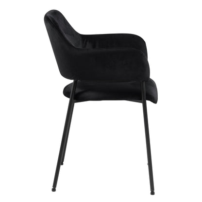 Lima Dining Chair with Armrest in Black Set of 2