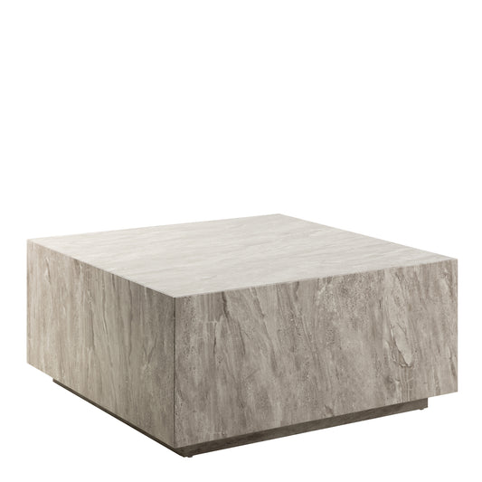 Dice Square Coffee Table in Grey Marble 90x90x42cm