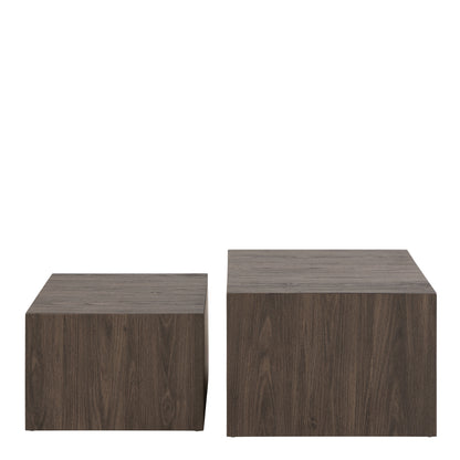 Dice Square Coffee Table Set in Smoked Ash