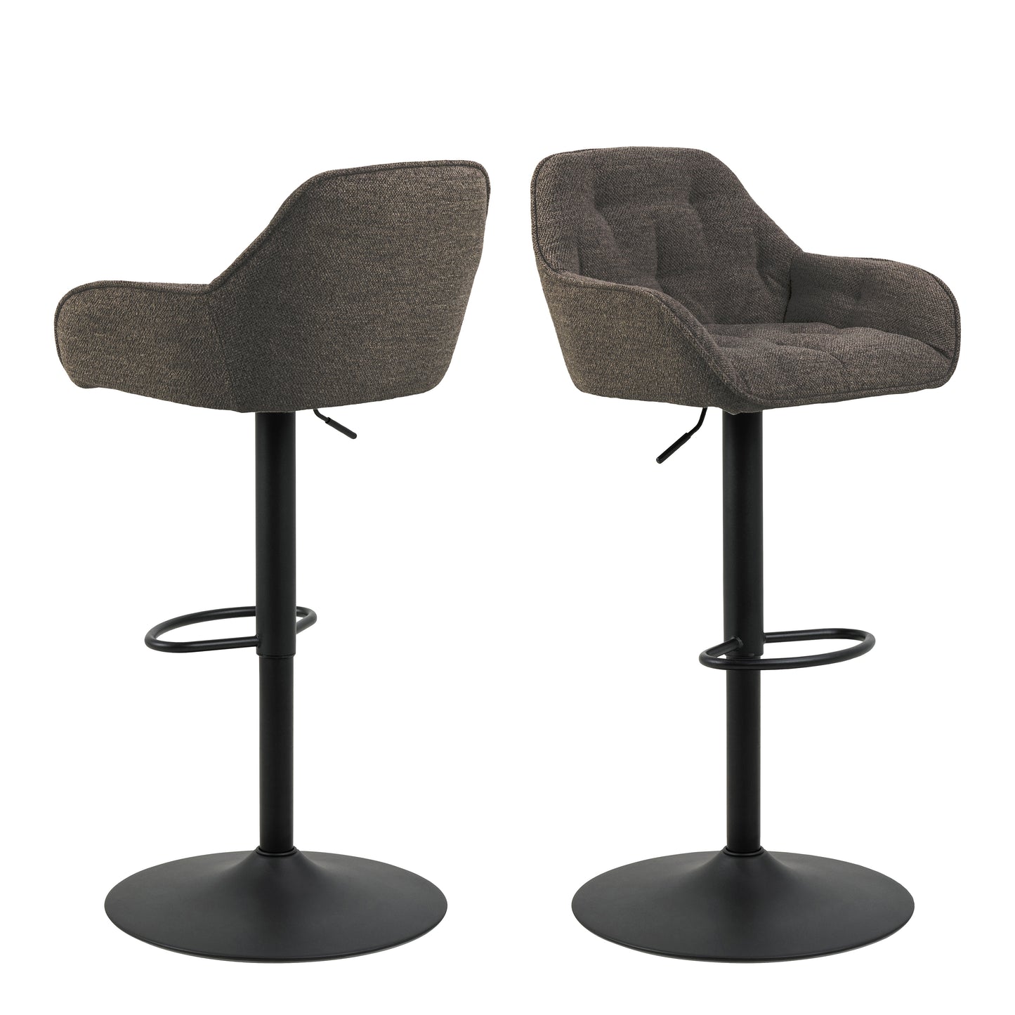 Brooke Swivel Bar Stool with Height Adjustable Function in Taupe Set of 2