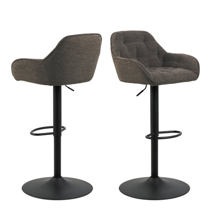 Brooke Swivel Bar Stool with Height Adjustable Function in Taupe Set of 2