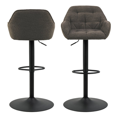 Brooke Swivel Bar Stool with Height Adjustable Function in Taupe Set of 2