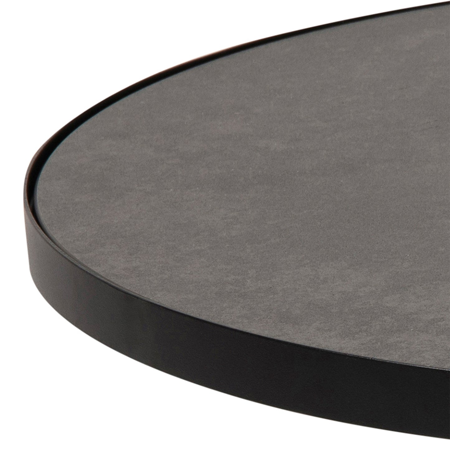 Soli Round Ceramic Coffee Table in Black 45.7x45cm