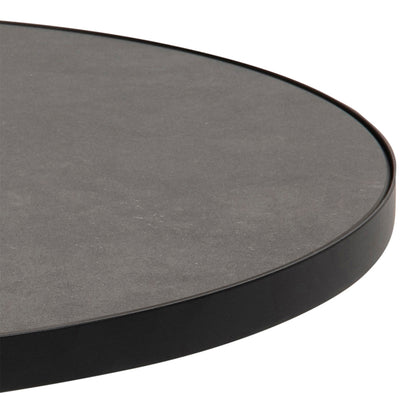 Soli Round Ceramic Coffee Table in Black 65.7x40cm