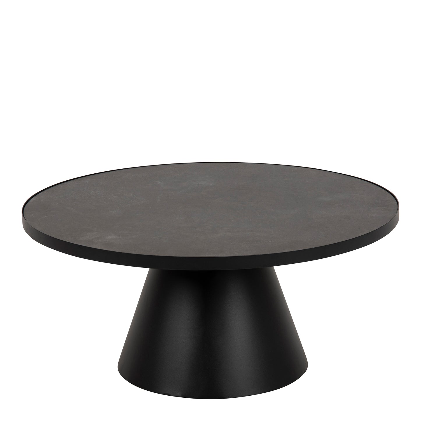 Soli Low Round Ceramic Coffee Table in Black 85.7x40cm