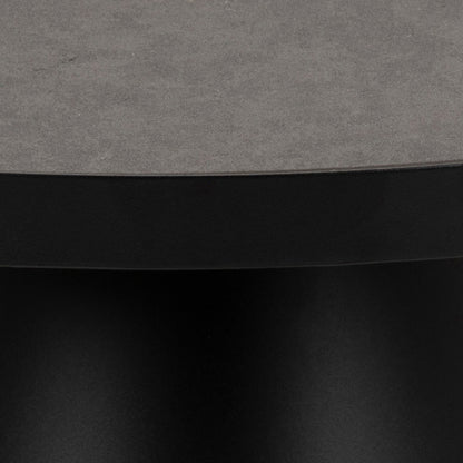 Soli Low Round Ceramic Coffee Table in Black 85.7x40cm