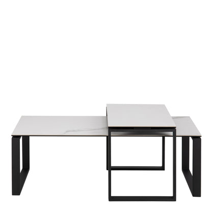 Katrine Coffee Table Set with White Ceramic Akranes Top