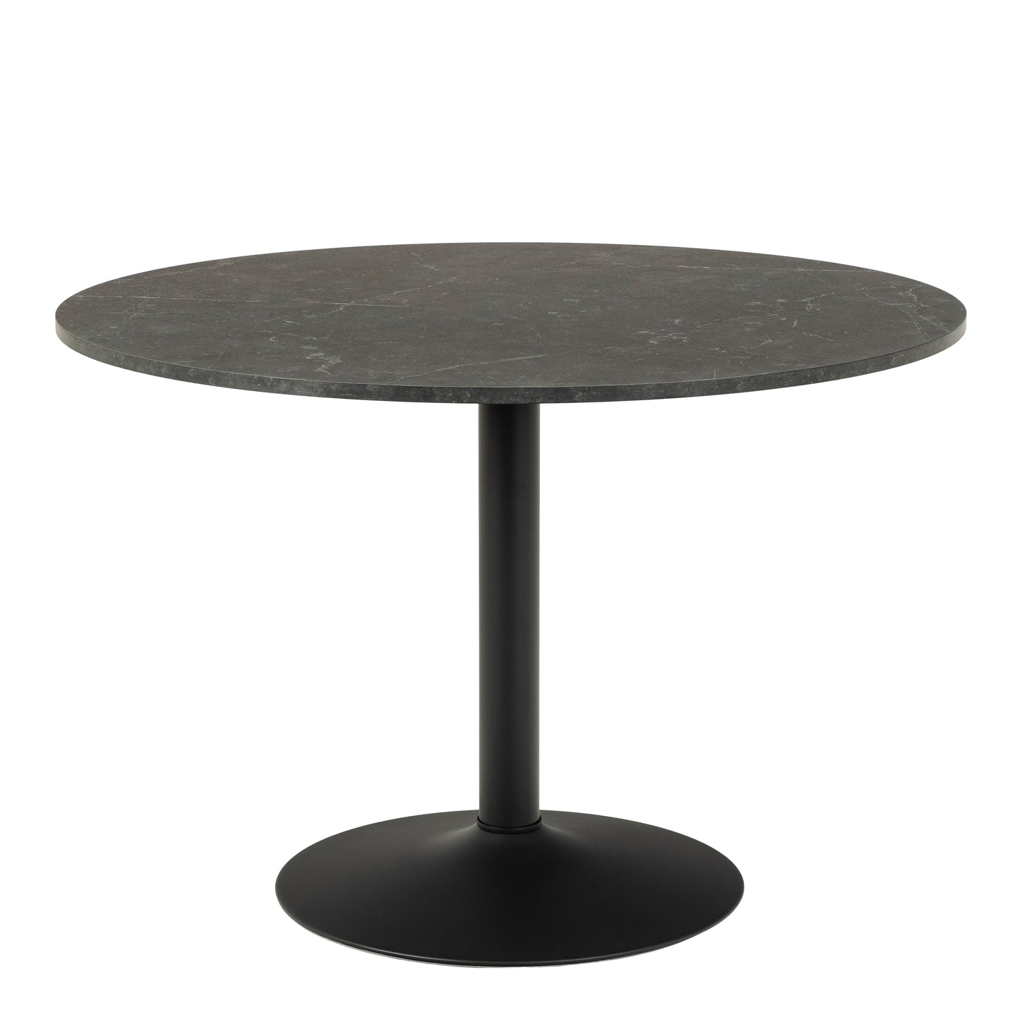 Ibiza Round Dining Table with Black Top and Matt Black Base