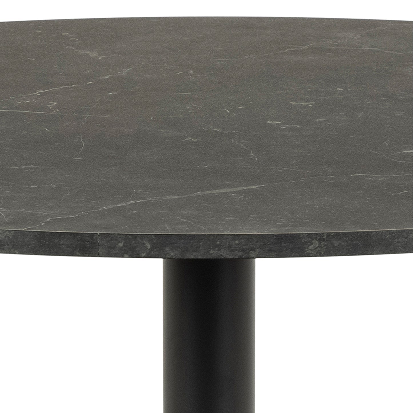 Ibiza Round Dining Table with Black Top and Matt Black Base