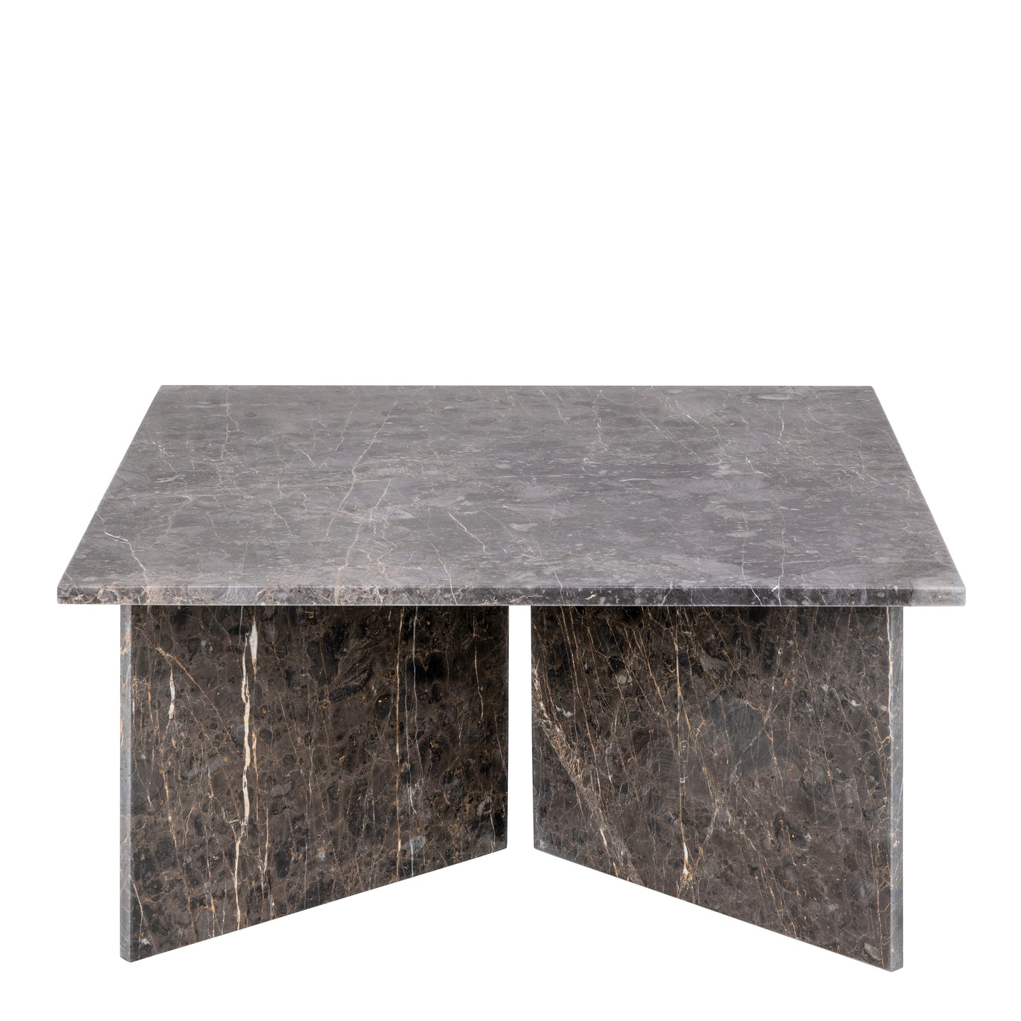 Vega Coffee Table with Marron Marble Top 90cm