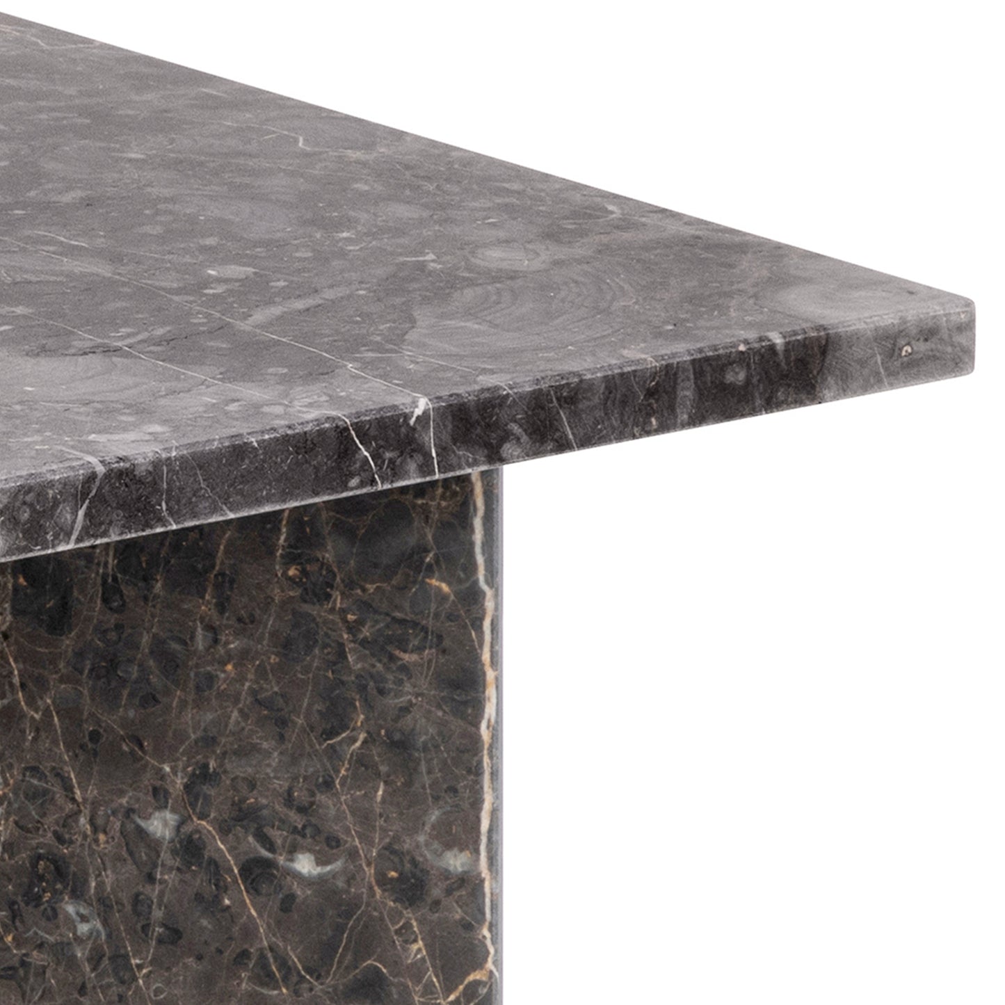 Vega Coffee Table with Marron Marble Top 90cm