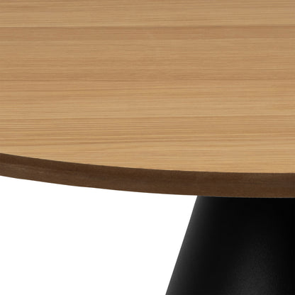 Soli Round Coffee Table in Oak/Black 65x43cm