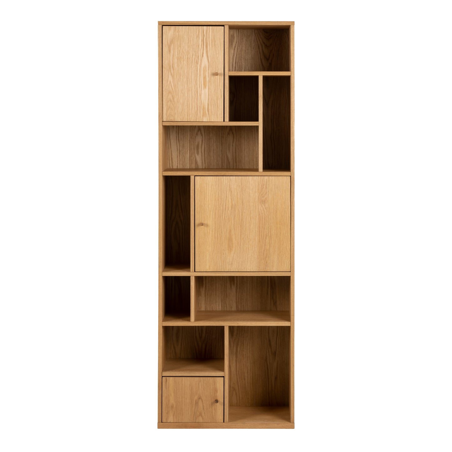 Rangoon 3 Door Bookcase in Oak