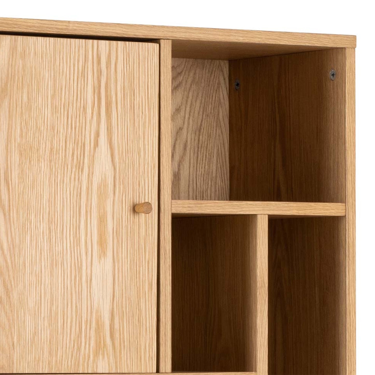 Rangoon 3 Door Bookcase in Oak